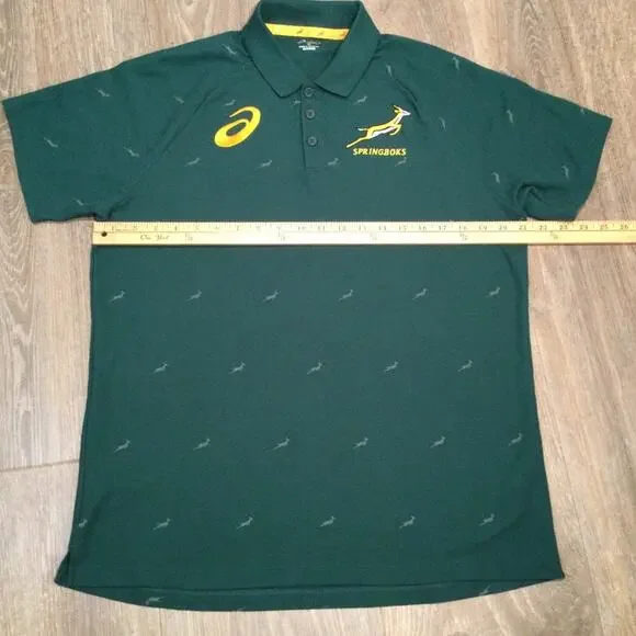 Asics South Africa Rugby Springboks Polo M/L read - Picture 2 of 5